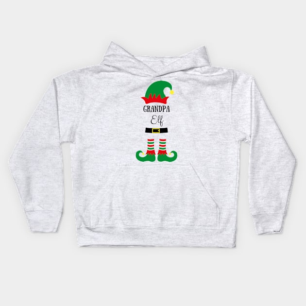 grandpa elf cute funny christmas gift elf family xmas Kids Hoodie by Ashden